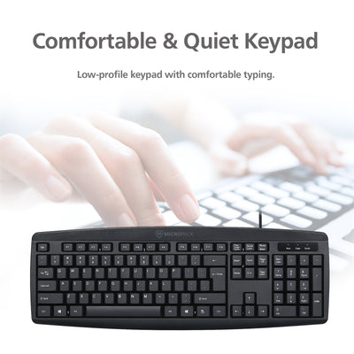 Classic Desktop PC Laptop Wired Combination Mouse Keyboard Interface Black Sets