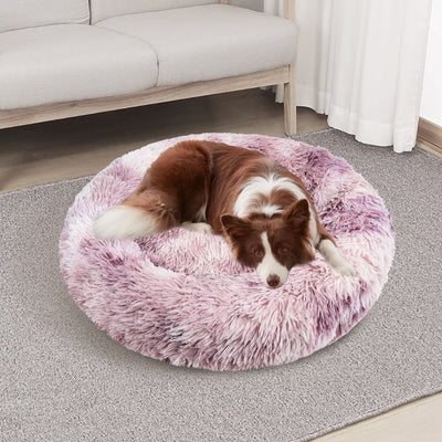 Pawfriends Cat Dog Pet Calming Bed Warm Soft Plush Round Nest Comfy Sleeping Kennel Cave AU