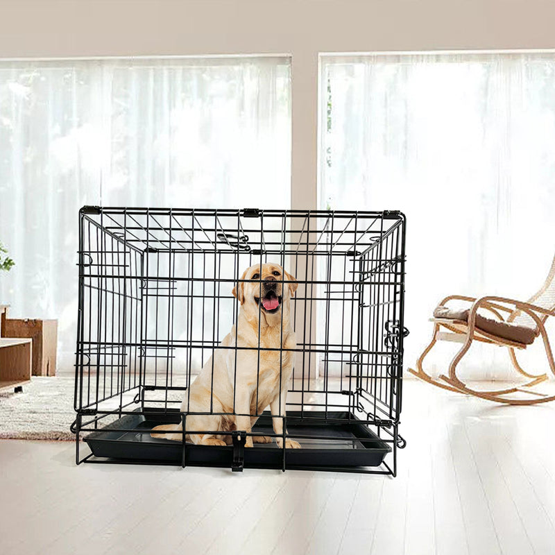 36" Pet Dog Cage Kennel Metal Crate Enlarged Thickened Reinforced Pet Dog House