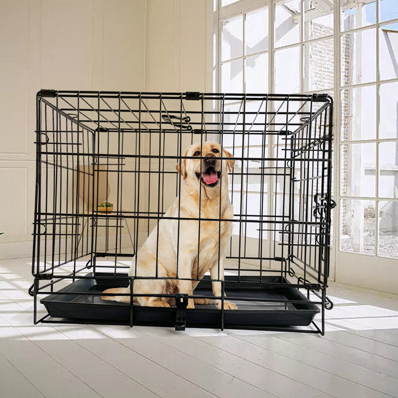 36" Pet Dog Cage Kennel Metal Crate Enlarged Thickened Reinforced Pet Dog House