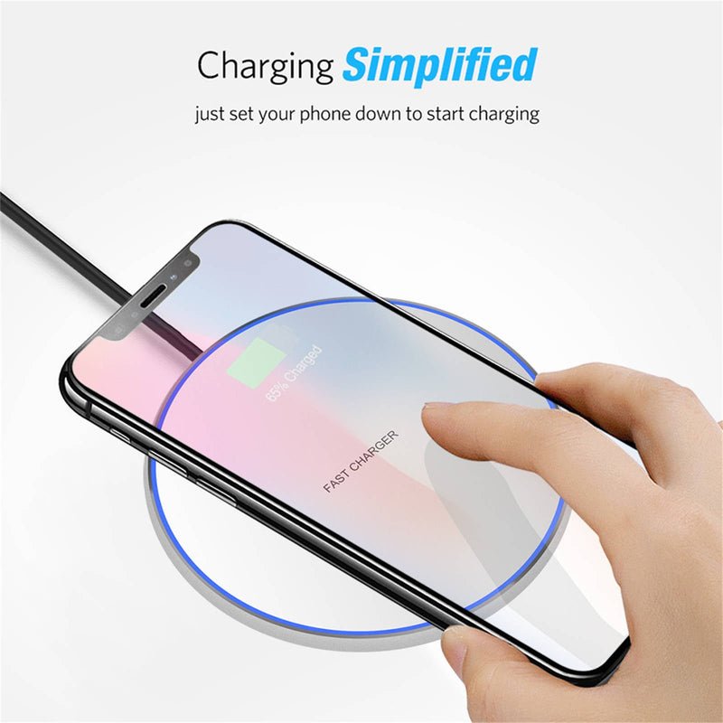 Mobax Desktop Round 10W Mobile Wireless Charger is Applicable to Apple Samsung Black