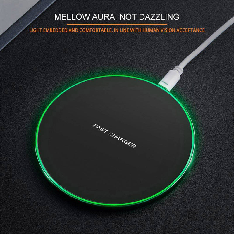 Mobax Desktop Round 10W Mobile Wireless Charger is Applicable to Apple Samsung Black