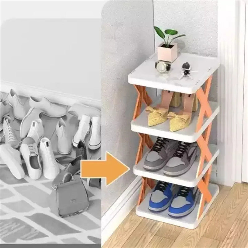 A+Living Folding Shoe Rack Household Doorway Balcony Simple Perforate 3 Layer Shoe Rack