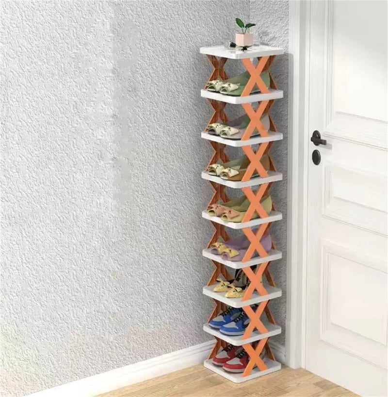 A+Living Folding Shoe Rack Household Doorway Balcony Simple Perforate 3 Layer Shoe Rack