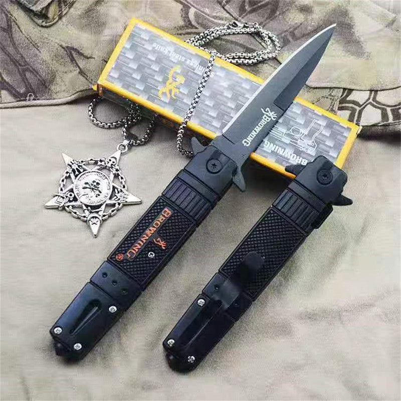 Mountgear Rubber Handle Folding Multi-Function High Camping Mini  Field Survival Knife