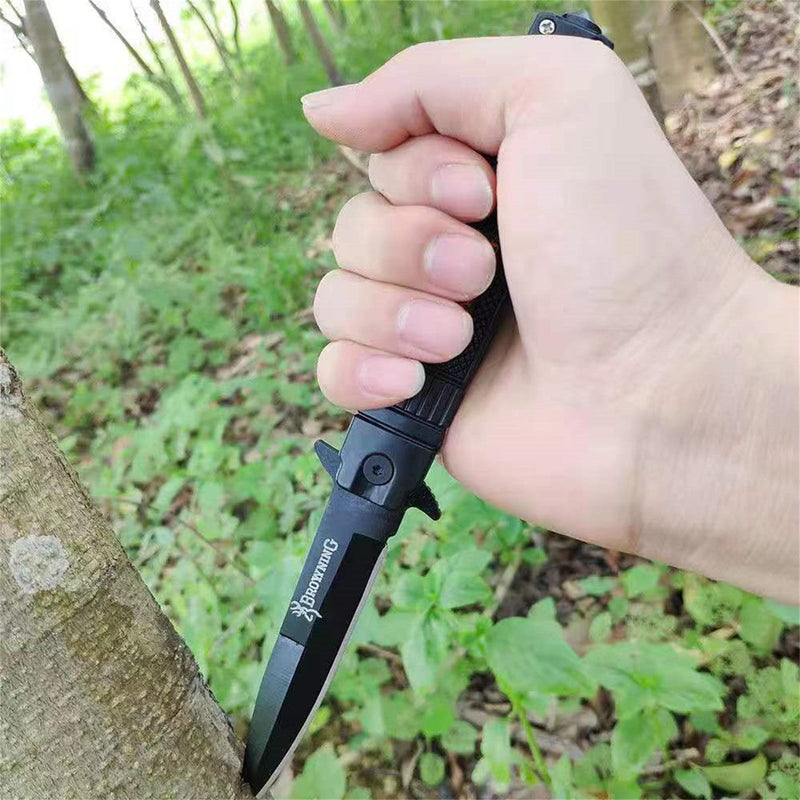 Mountgear Rubber Handle Folding Multi-Function High Camping Mini  Field Survival Knife