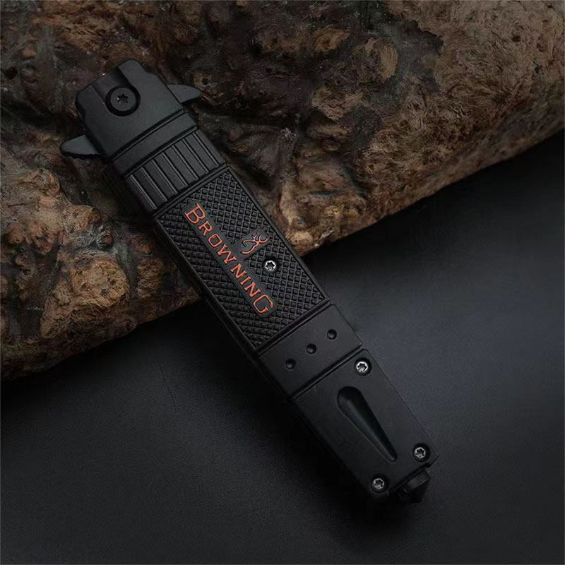 Mountgear Rubber Handle Folding Multi-Function High Camping Mini  Field Survival Knife