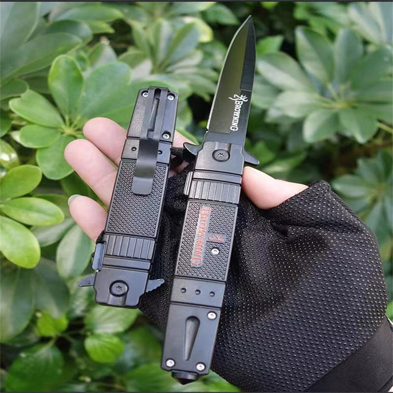 Mountgear Rubber Handle Folding Multi-Function High Camping Mini  Field Survival Knife