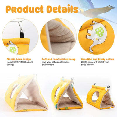 Pawfriends Bird Sleep Cotton Nest Cage Hut Pet Hammock Hang Cave Bed Parrot Warm Tent L AU