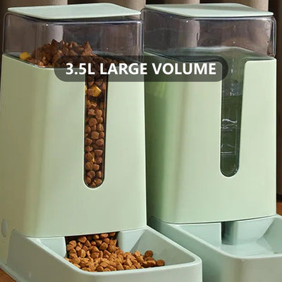 Pawfriends Automatic 3.5L Feeder Food Pet Dog Cat Puppy Dispenser Feeder Bowl Bottle Green