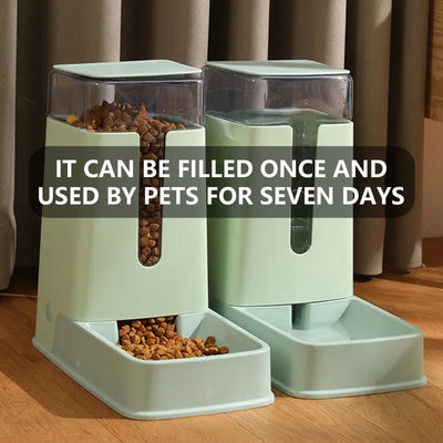 Pawfriends Automatic 3.5L Feeder Food Pet Dog Cat Puppy Dispenser Feeder Bowl Bottle Green