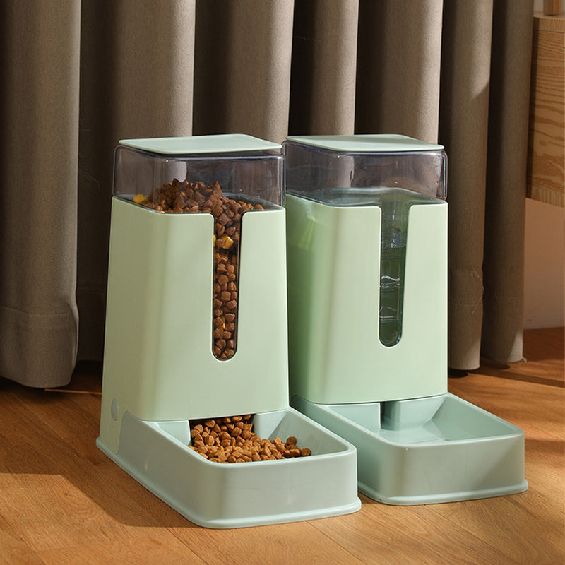 Pawfriends Automatic 3.5L Feeder Food Pet Dog Cat Puppy Dispenser Feeder Bowl Bottle Green