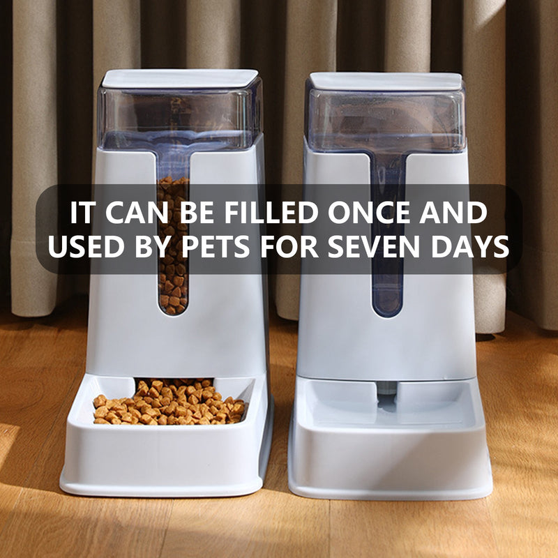 Pawfriends Automatic 3.5L Feeder Food Pet Dog Cat Puppy Dispenser Feeder Bowl Bottle Grey