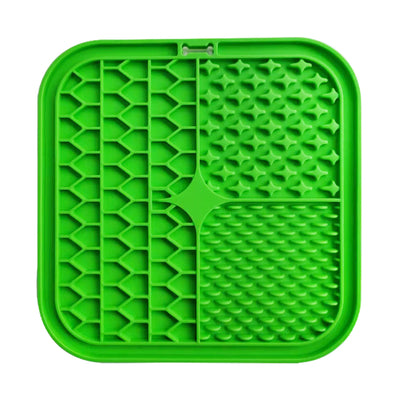 Pawfriends Silicone Dog Pet Lick Mat Anti-choking Slow Feeder Bath Grooming Helper Green