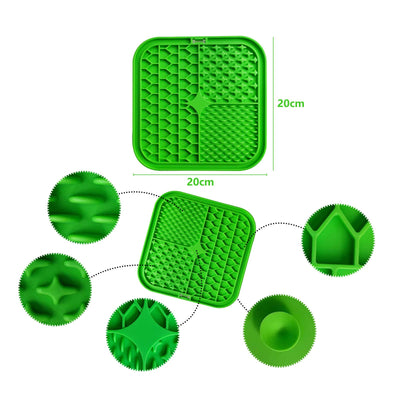 Pawfriends Silicone Dog Pet Lick Mat Anti-choking Slow Feeder Bath Grooming Helper Green