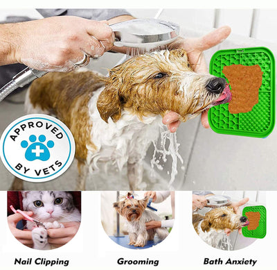 Pawfriends Silicone Dog Pet Lick Mat Anti-choking Slow Feeder Bath Grooming Helper Green