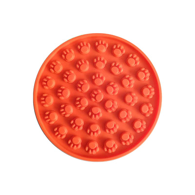 Pawfriends Silicone Dog Cat Pet Licking Pad Anti-Anxiety Slow-Feeding Licking Pad Orange