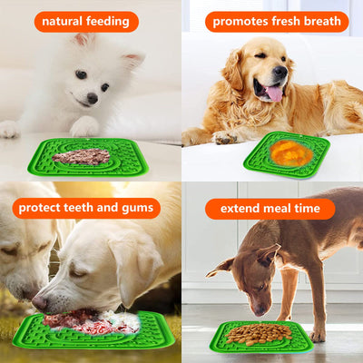 Pawfriends Asphyxia-resistant Silicone Pet Slow Food Mat Licking Mat Grooming Helper Green