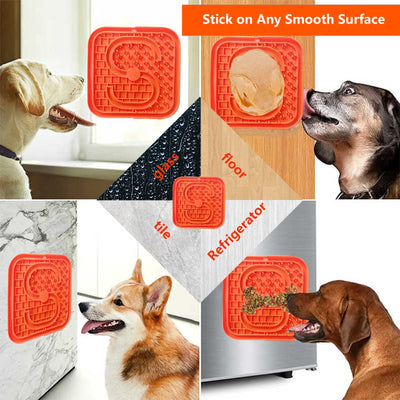 Pawfriends Asphyxia-resistant Silicone Pet Slow Food Mat Licking Mat Grooming Helper Orange