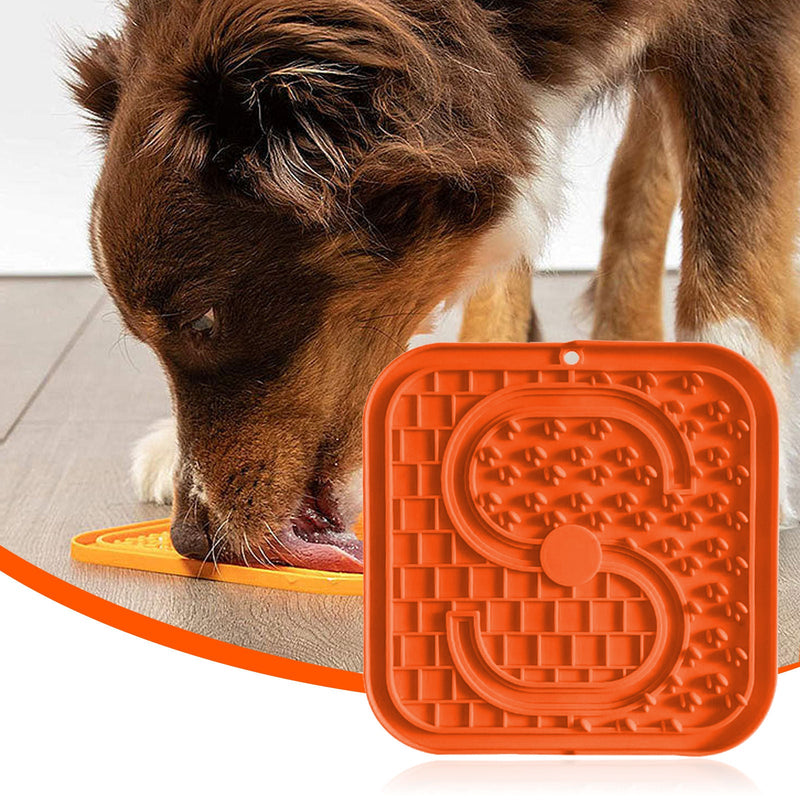 Pawfriends Asphyxia-resistant Silicone Pet Slow Food Mat Licking Mat Grooming Helper Orange