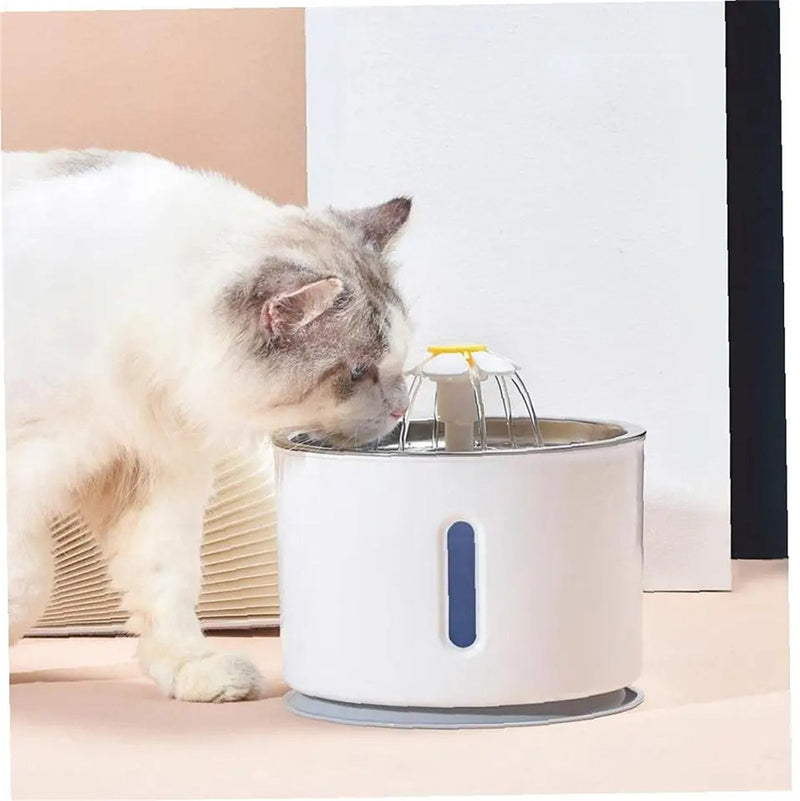 Pawfriends LED Automatic Electric Pet Water Fountain Dog Cat Drinking Dispenser Grey