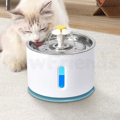 Pawfriends LED Automatic Electric Pet Water Fountain Dog Cat Drinking Dispenser Blue