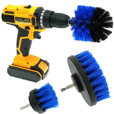 Tooleiz Three-Piece Electric Drill Set Bathroom Carpet Sink Cleaning Brush Head Blue