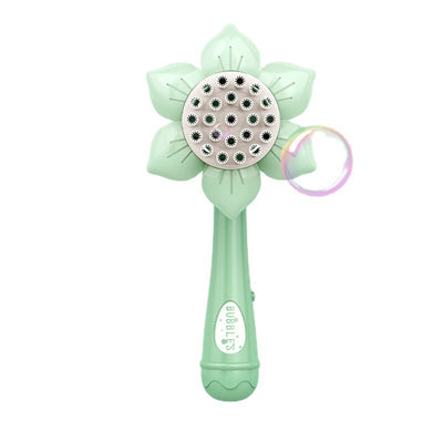 Bubblerainbow Bubble Gun Toy Sunflower Stick Flower Shower Machine 23 Hole Children Toy Green