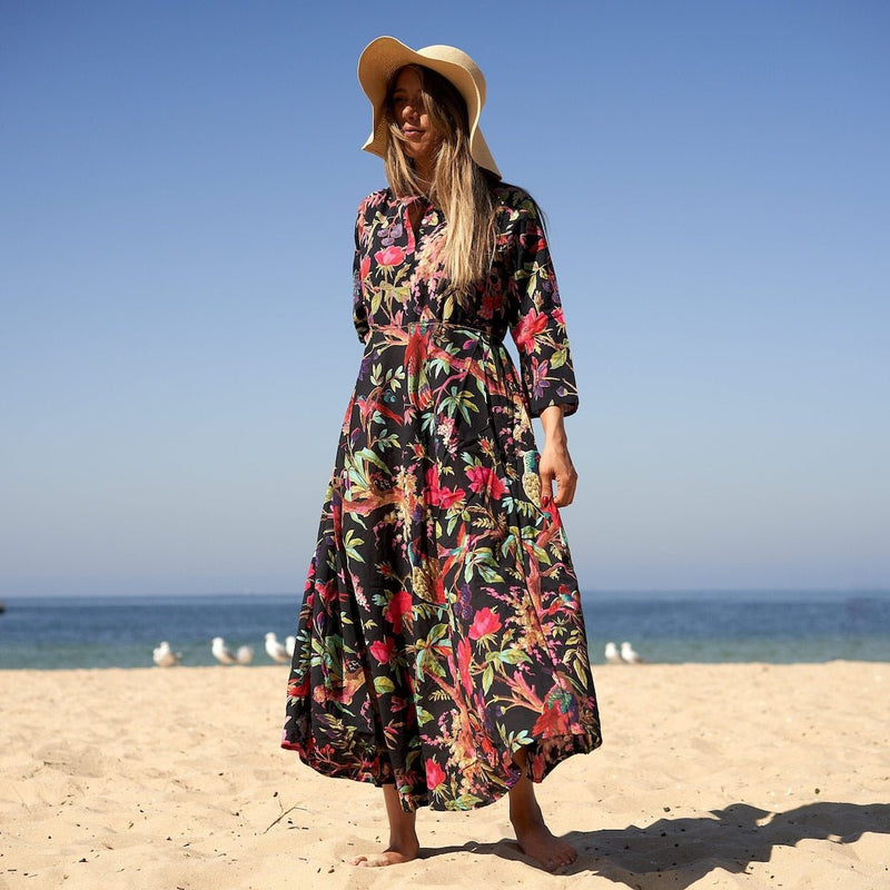 Cotton Maxi Dress Summer Dress Boho dress Gift for her Long Boho Dress Women Kimono Wrap Dress Valentine Mother&