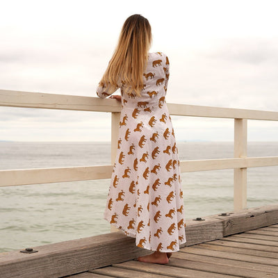 Cotton Maxi Dress Summer Dress Boho dress Gift for her Long Boho Dress Women Kimono Wrap Dress Valentine Mother's Day Christmas - L/XL