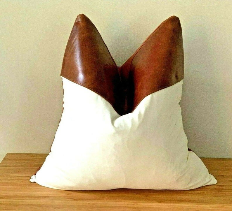 Genuine Leather Cushion Cover Pillow Cover Leather Pillow Leather Cushion Vintage Leather Tan Pillow Cover