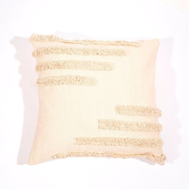 Linen Connections Tassel Hand Tufted Cushion Cover Moroccan Boho &