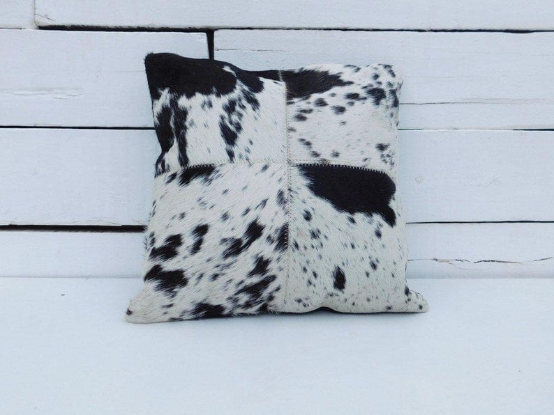 Exotic Cowhide Cushion Pillowcases Brown, Leather Cushion, Black and White 40*40cm Gift | Christmas Decor Cushion Pillow Covers