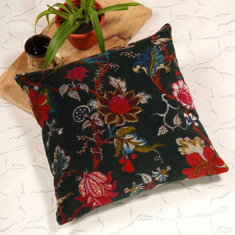 Mexican Painter Pillow Case, Frida Floral Decorative Cushion, Mexican Painter Art Garden Country Mexico Muertes Cushion Cover