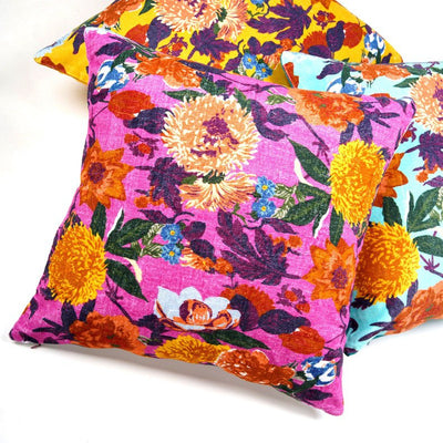 Mexican Painter Pillow Case, Frida Floral Decorative Cushion, Mexican Painter Art Garden Country Mexico Muertes Cushion Cover