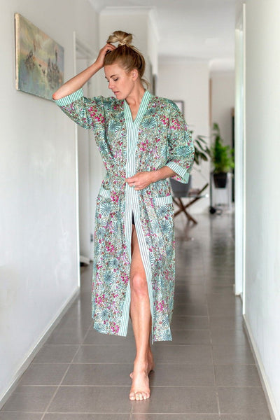 Linen Connections Frida Cotton Kimono Bathrobe Valentines Day Gift Turkish Cardigan Nightwear Dressing Gown Beach Bikini Summer CK156