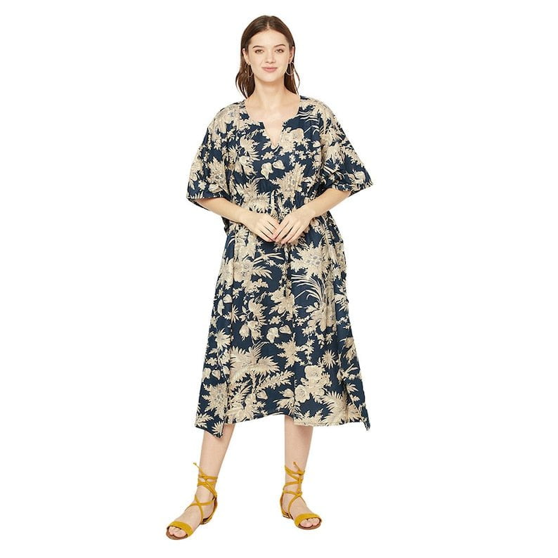 Cotton Kaftan, Caftan, Maxi Dress, Cotton Dress, Plus size Clothing, Comfortable clothing for Women, Maternity Gown, Long Robe, Night Gown Kaf74