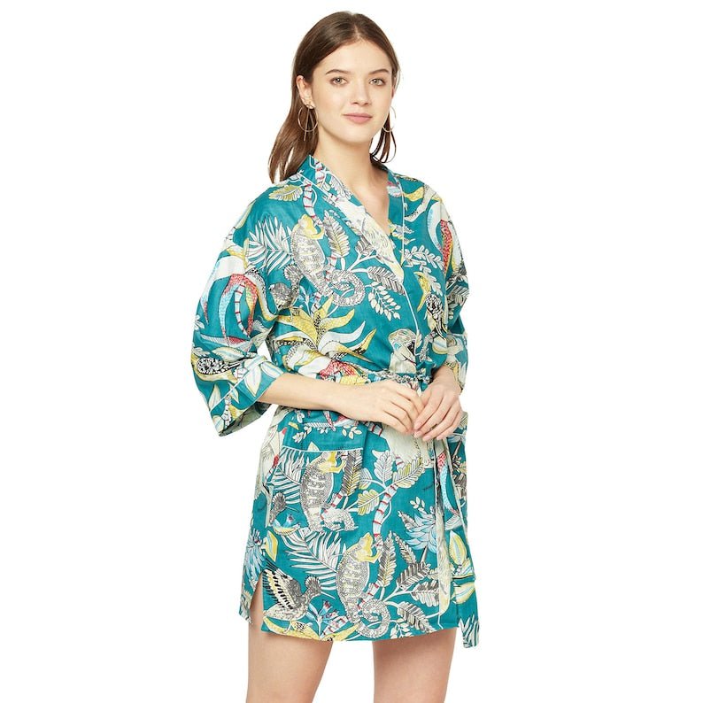 Kimono Cotton Kimono Bathrobe Frida Valentines Day GiftBird Bathrobe Turkish Bathrobe Cardigan Nightwear Dressing Gown Beach Bikini Summer SCK20