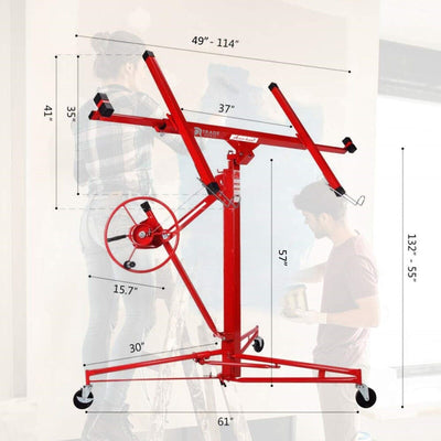 11FT Drywall Panel Lifter Gyprock Plasterboard Sheet Board Hoist Lift