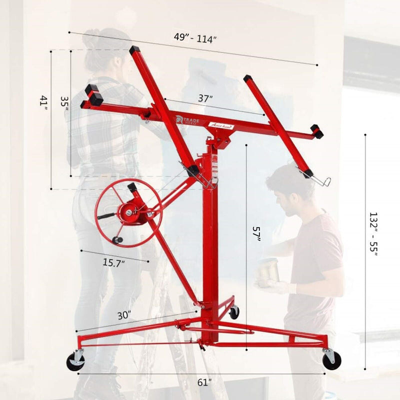 11FT Drywall Panel Lifter Gyprock Plasterboard Sheet Board Hoist Lift