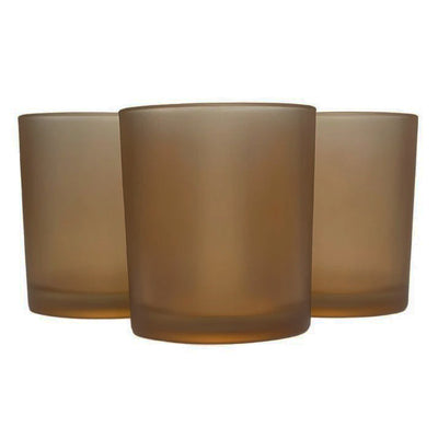 20 Pack Brown Frosted Glass Votive Tealight Candle Holders House Party Cenrepiece Xmas Wedding Decor Glass Candlestick Party Decorations Bridal Valentines Event