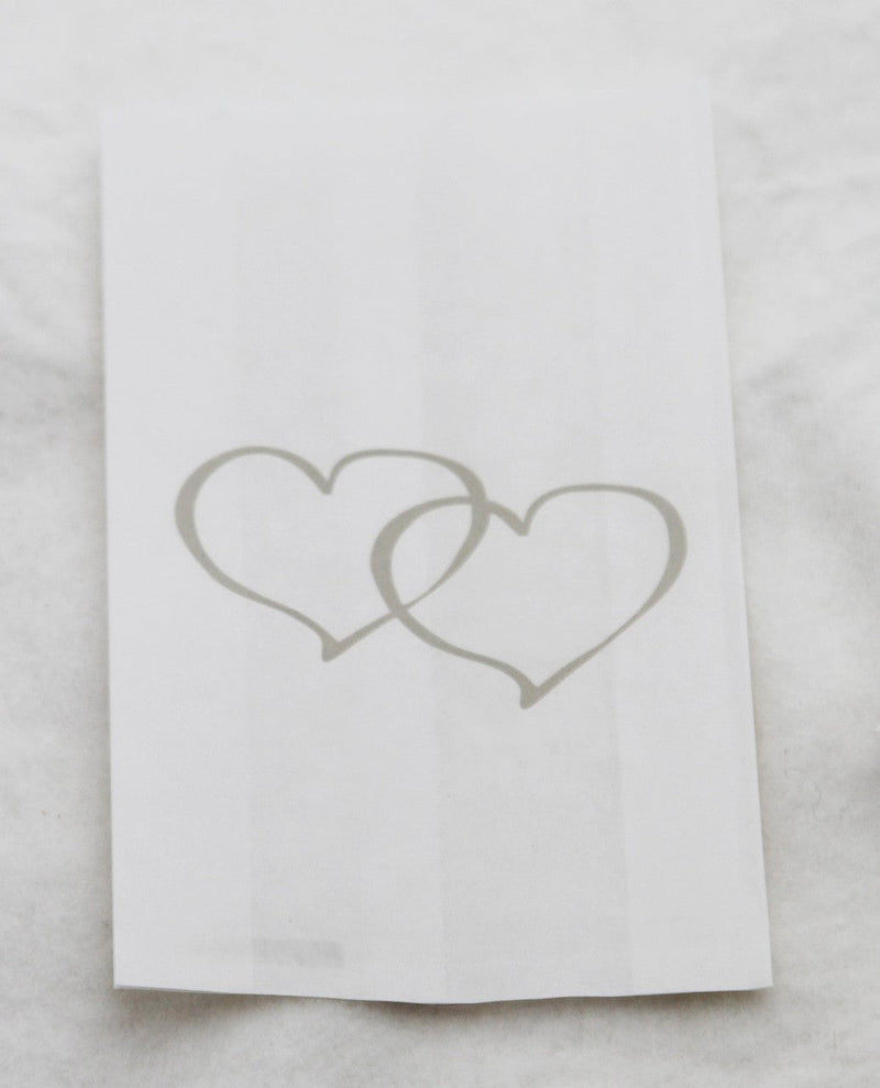100 Pack Wedding Cake Bags Greaseproof Wax Paper Slice Take Home Favour Large Silver Heart