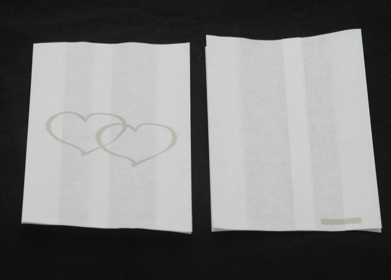 100 Pack Wedding Cake Bags Greaseproof Wax Paper Slice Take Home Favour Large Silver Heart