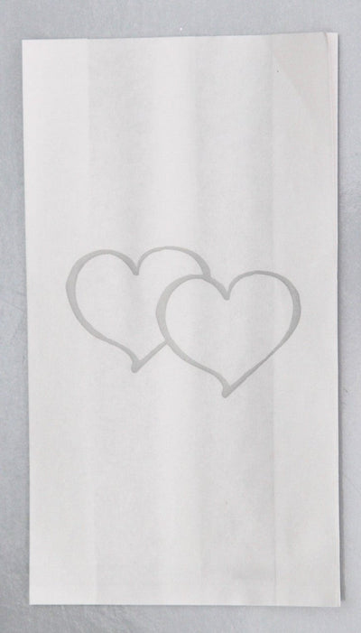 100 Pack Wedding Cake Bags Greaseproof Wax Paper Slice Take Home Favour Large Silver Heart