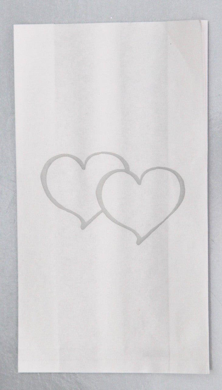 100 Pack Wedding Cake Bags Greaseproof Wax Paper Slice Take Home Favour Large Silver Heart