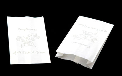 200 Pack Wedding Cake Bags Greaseproof Wax Paper Slice Take Home Favour Silver Doves