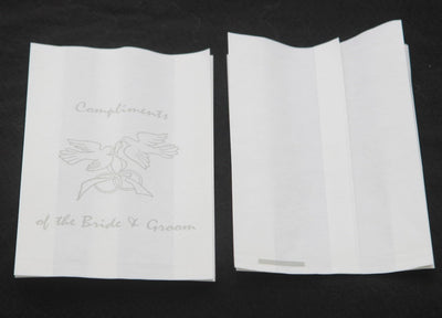 200 Pack Wedding Cake Bags Greaseproof Wax Paper Slice Take Home Favour Silver Doves