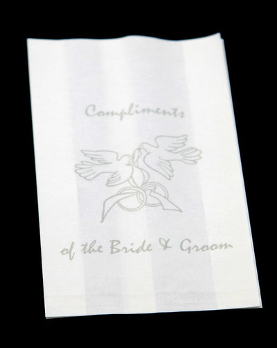 200 Pack Wedding Cake Bags Greaseproof Wax Paper Slice Take Home Favour Silver Doves