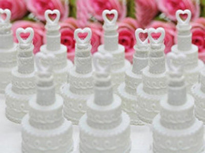 20 Pack Wedding Cake Blow Bubble Bottles White Plastic 6cm High Bomboniere Favour Guest Gift