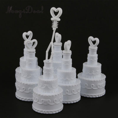 20 Pack Wedding Cake Blow Bubble Bottles White Plastic 6cm High Bomboniere Favour Guest Gift